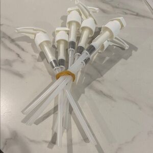 6 White Pump Dispensers Set